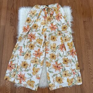 Lulus Floral Wide Leg Pants Women’s Small Flowy High Waisted Palazzo Boho Preppy